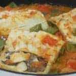 Cod with peppers and tomatoes