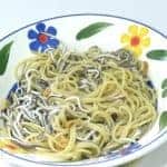Gulas (surimi elvers) with spaghetti