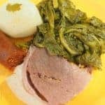 Pork shoulder with turnip greens