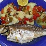 Robaliza ao forno con patacas