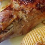 Baked lamb shoulder with Hasselback potatoes